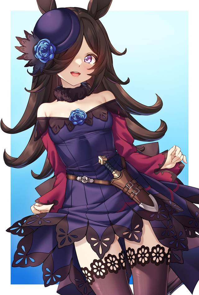 米浴（赛马娘）, 赛马娘Pretty Derby, one eye covered, Oniisama  hoihoi, 过膝袜, 大腿