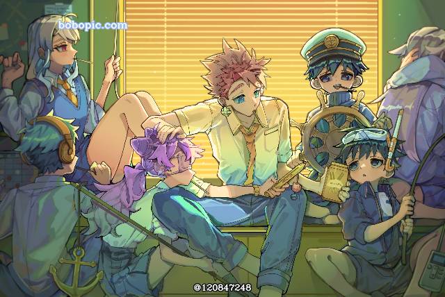 一张原创,小女孩,男孩绘画图片