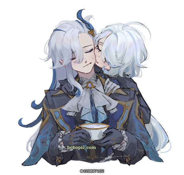 Genshin Impact, 芙宁娜, 那维莱特, Neuvillette/Furina, 卧槽好可爱, 原神1000收藏