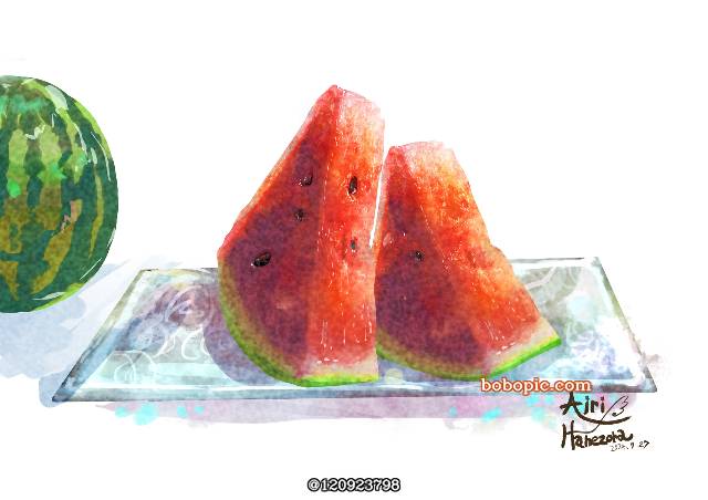 一张西瓜,pixiv食堂,CLIPSTUDIOPAINT,食物挑逗照,食物绘画图片