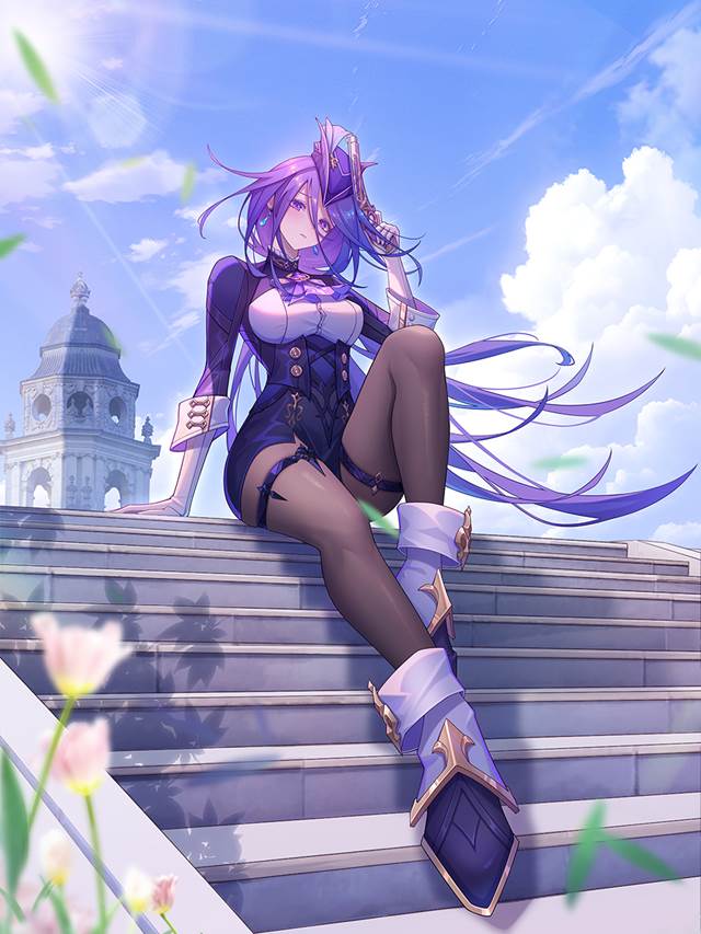 一张原神,小女孩,黑丝,黑裤袜,克洛琳德绘画图片