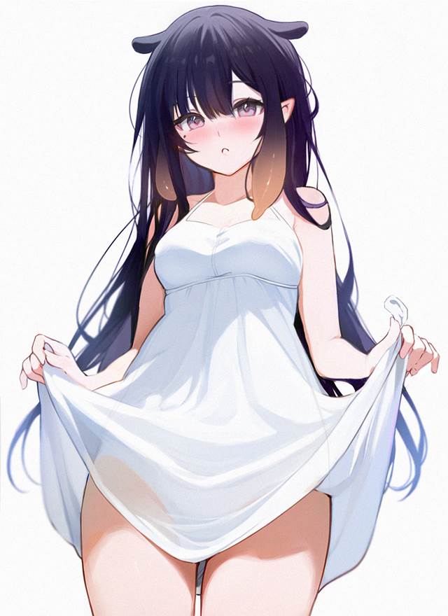 虚拟主播, Hololive, 一伊那尔栖, Ninomae Ina'nis, 掀起裙子, Virtual YouTuber 1000+ bookmarks, see-through panties
