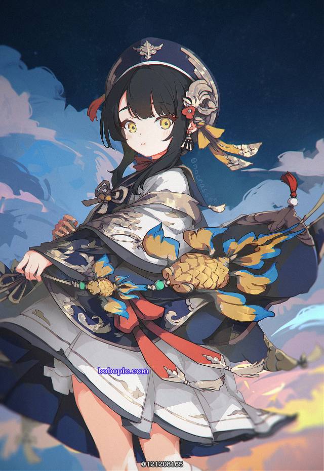 一张小女孩绘画图片