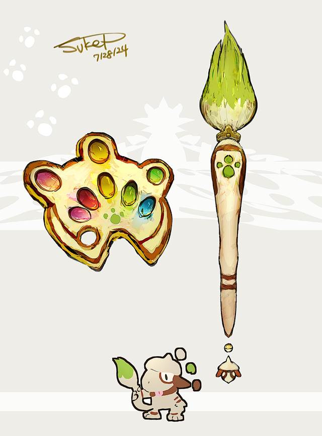 Smeargle, Pokémon, pocket monsters, painting tools