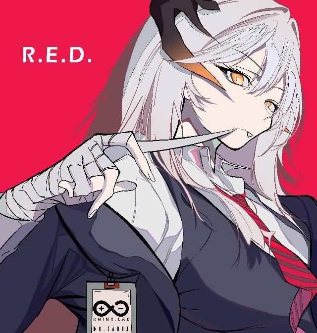 一张帅气,萨莉娅,御姐,白发,明日方舟,同人二创,塞雷娅绘画图片