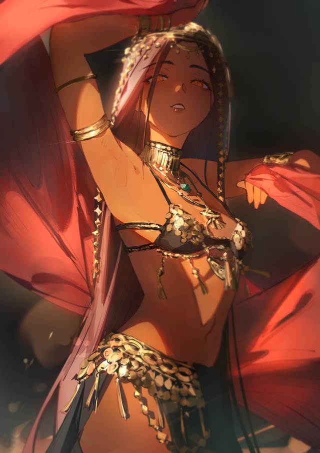 女孩子, 小麦色, 舞者, arabian, belly dance