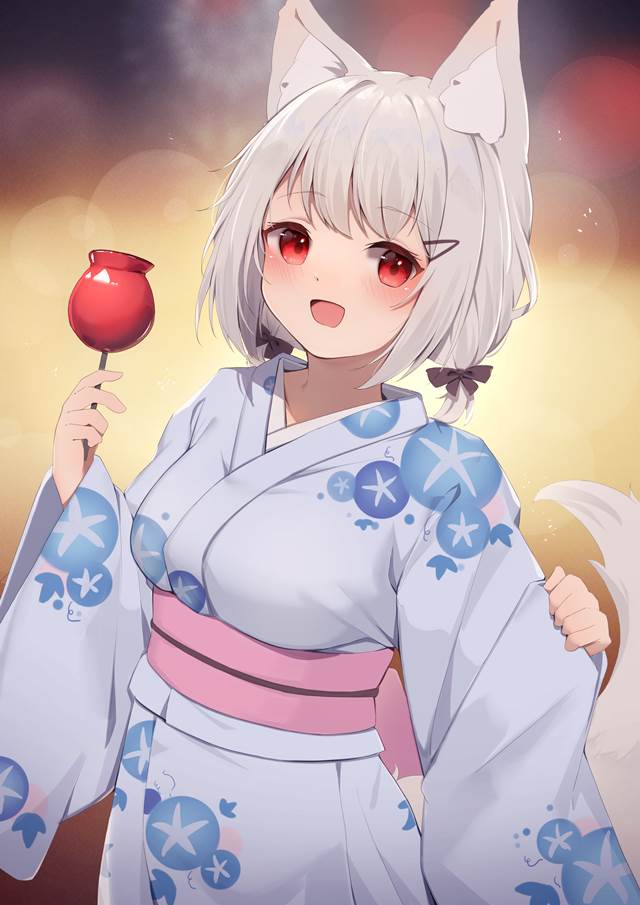原创, 女孩子, 兽耳, 兽耳, fox ears, yukata