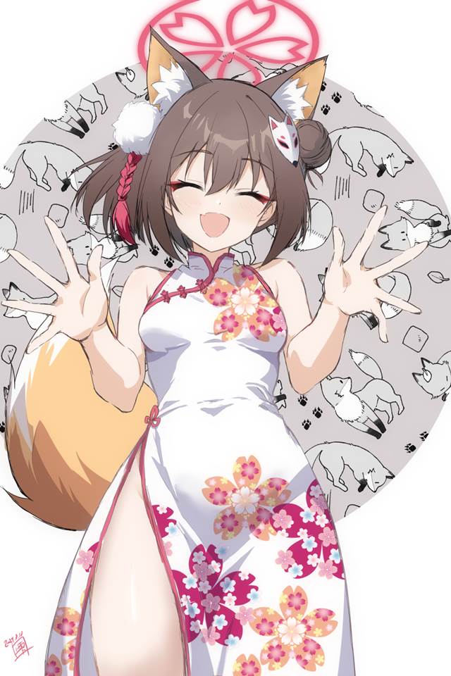 碧蓝档案, Kuda Izuna, 兽耳, 旗袍