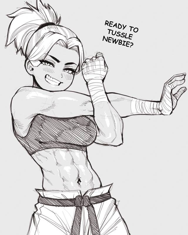 肌肉女子, 腹肌, 肌肉娘, 涂鸦, sketch, 欧派