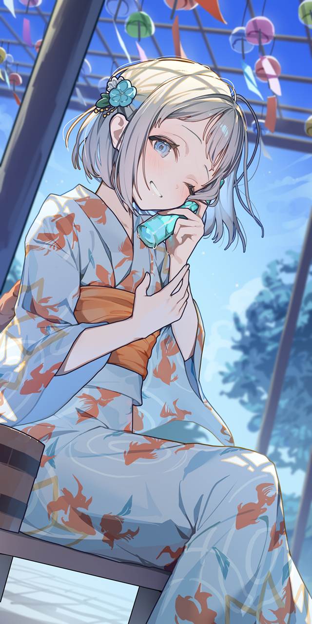 100 Day Challenge, Lilja Katsuragi, Gakuen IDOLM@STER, yukata, 偶像大师1000users加入书籤, 波子汽水