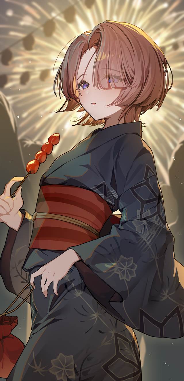 100 Day Challenge, Gakuen IDOLM@STER, Mao Arimura, yukata, 偶像大师1000users加入书籤, one eye covered