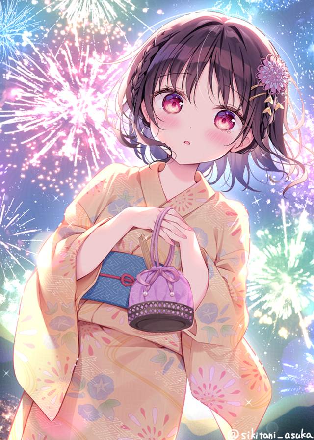 女孩子, 原创, 原创, 夏天, yukata, 焰火, 商业绘图, 原创1000users加入书籤