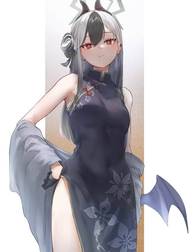 Onikata Kayoko, 碧蓝档案, 旗袍, 腋下, 隐约入目的肚脐