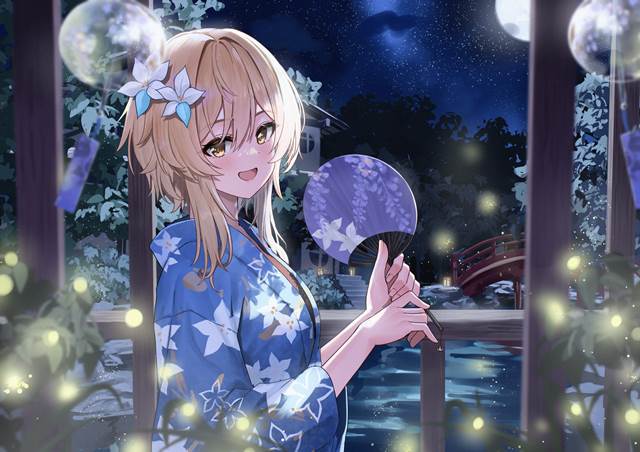 Genshin Impact, 萤（原神）, firefly, yukata