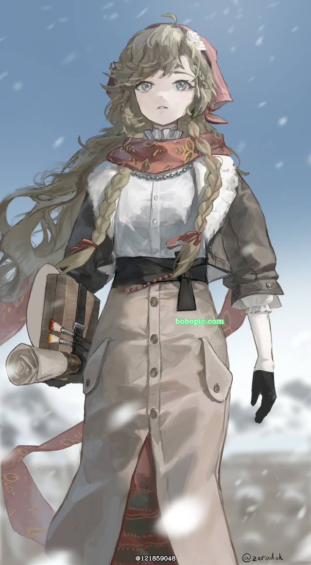 一张雪,小女孩绘画图片