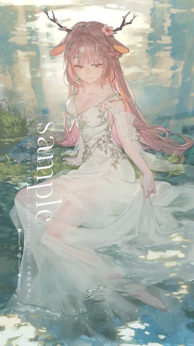 forest, 女孩子, goddess, 商业绘图