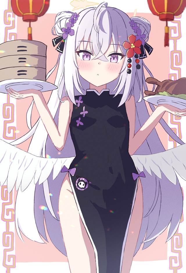 Shirasu Azusa, 碧蓝档案, 银发, 长发, 旗袍