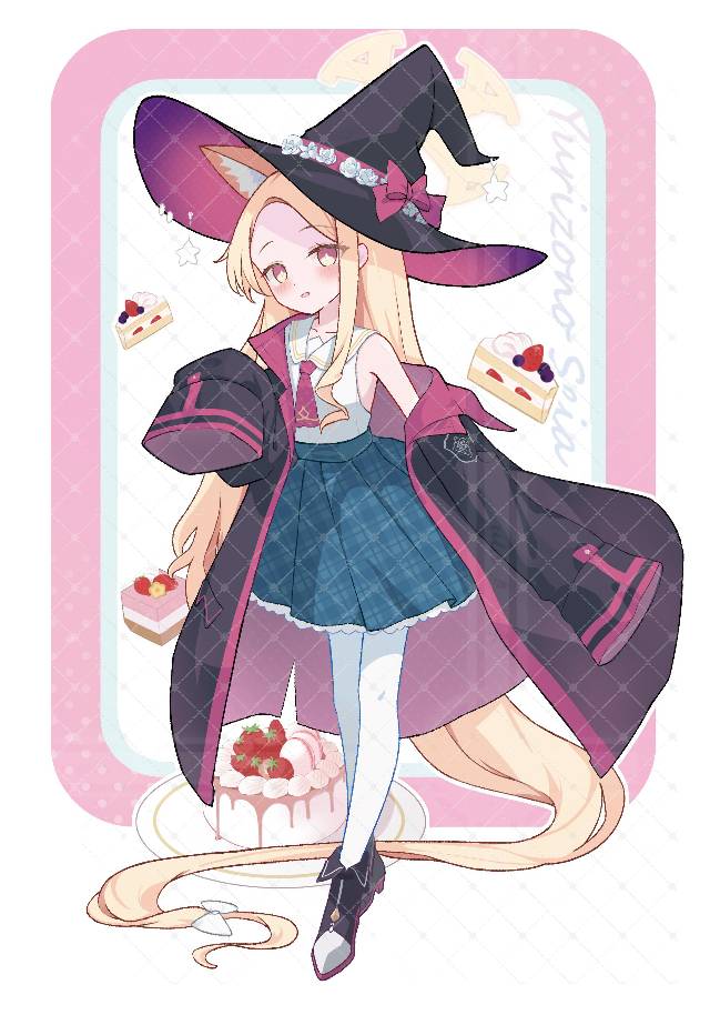 碧蓝档案, Nagisa Kirifuji, Mika Misono, Seia Yurizono, 黑丝袜, White silk pantyhose, witch