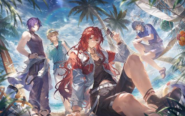 一张Argenti,砂金,真理医生,卡卡瓦夏,帅哥,星期日,海水浴,崩坏：星穹铁道绘画图片