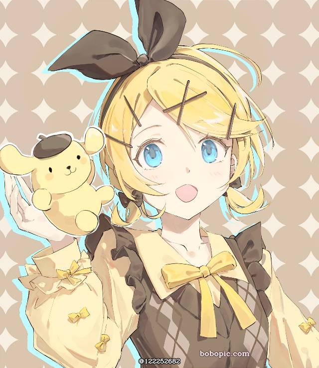 一张三丽鸥,小女孩,少女,镜音铃绘画图片