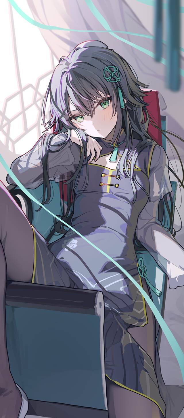 Gakuen IDOLM@STER, 100 Day Challenge, 旗袍, Temari Tsukimura, 偶像大师1000users加入书籤, 黑丝袜