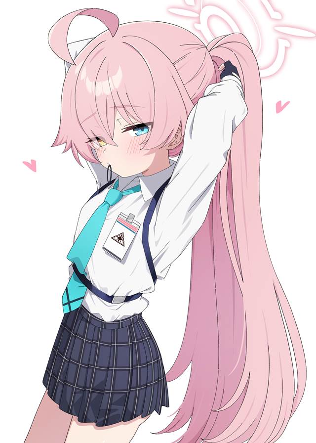 Takanashi Hoshino, 碧蓝档案, Hoshino, 女孩子, hair tie in mouth