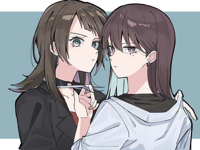 一张百合,丰川祥子,MyGO!!!!!,八幡海铃,BanGDream,椎名立希,少女乐队的呐喊绘画图片