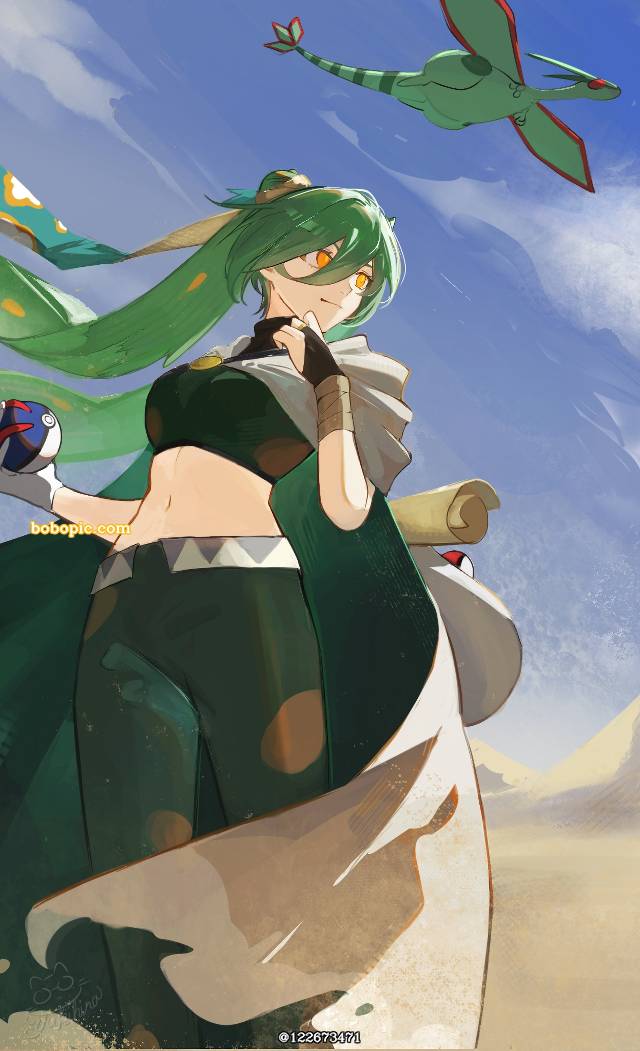 一张pokemon,肚脐,ProjectVOLTAGE,精灵宝可梦,宝可梦初音,初音未来绘画图片