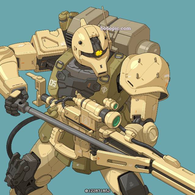 一张机械,扎克,zaku,机器,高达,gundam绘画图片