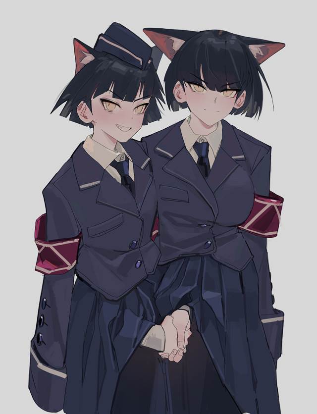 uniform, 兽耳, cat ears