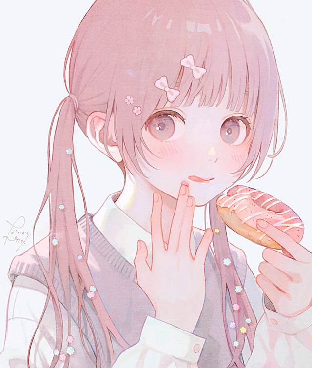 女孩子, donut, 双马尾