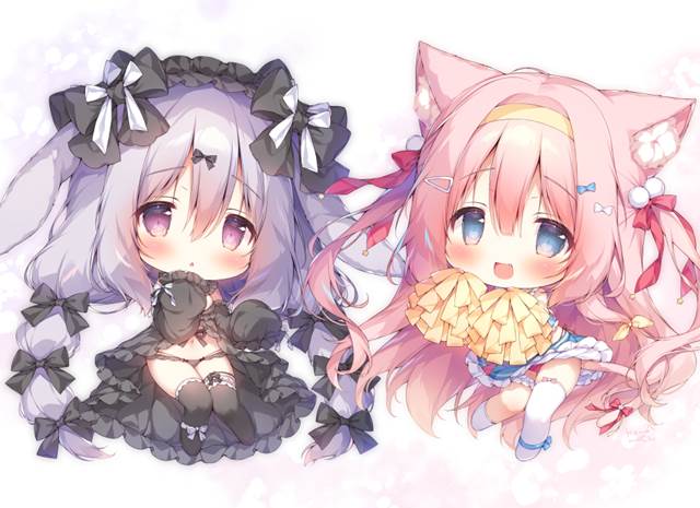 兽耳, cat ears, bunny ears, 商业绘图, 女孩子, 兽耳