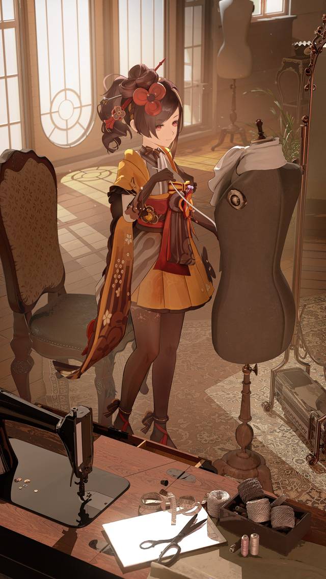 一张原神,Chiori,千织,枫丹,小女孩绘画图片