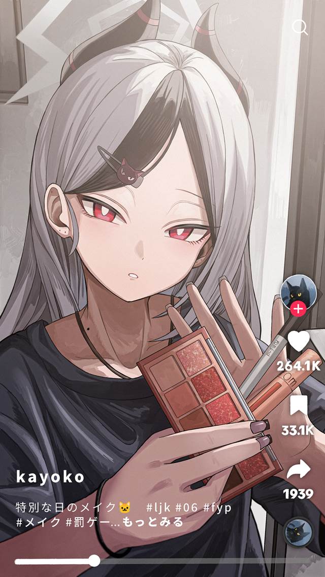 一张蔚蓝档案,鬼方佳代子,makeup绘画图片