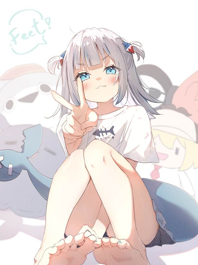 虚拟主播, 噶呜·古拉, Hololive, 裸足脚底, 虚拟YouTuber 500收藏