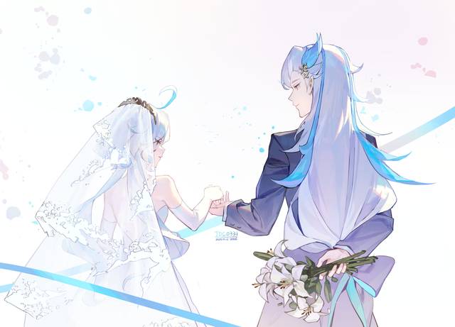 Genshin Impact, 女孩子, 芙宁娜, 芙宁娜（原神）, 那维莱特, Neuvillette/Furina, 原神100收藏