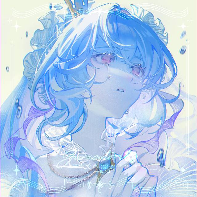 一张小女孩,泪目绘画图片