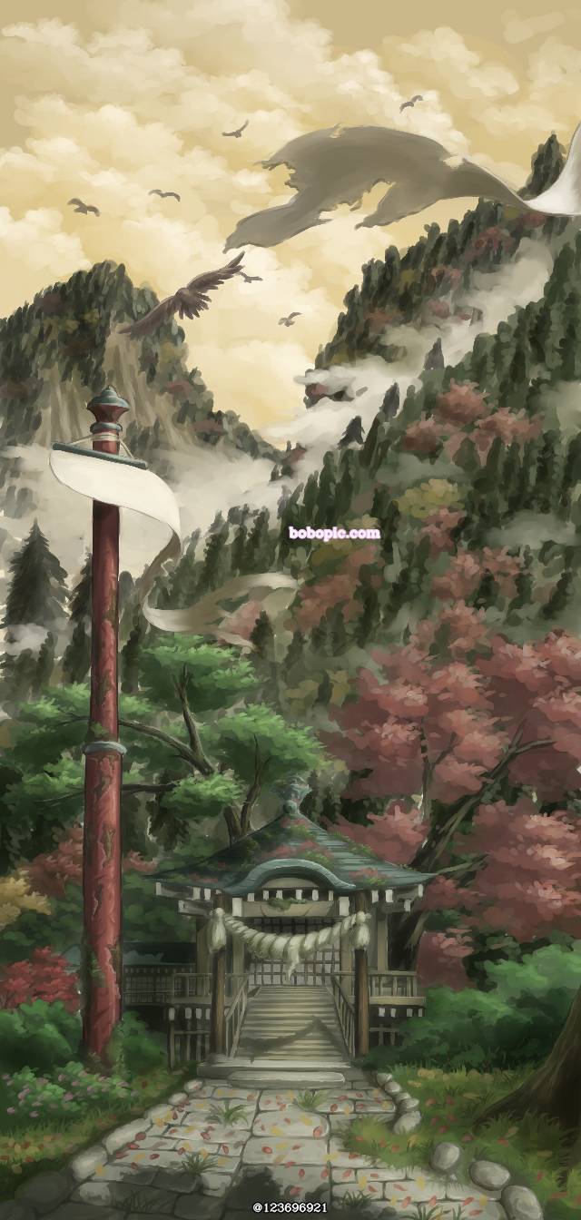 一张原创插图,云,空,自然,风景,概念艺术,山绘画图片
