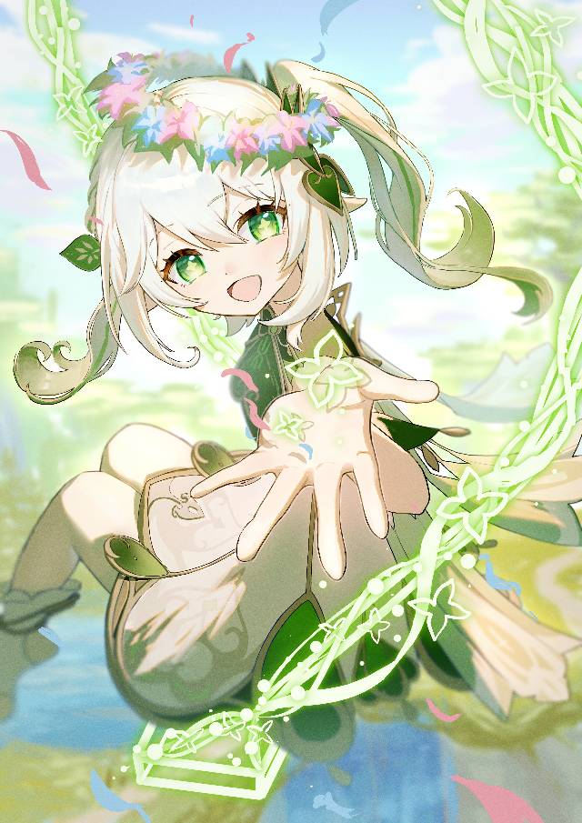 一张小女孩,草神,原神,少女,布耶尔,纳西妲,小吉祥草王绘画图片