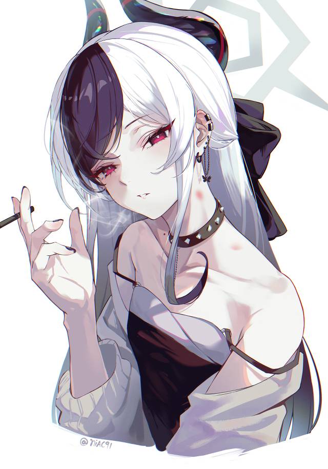 碧蓝档案, Onikata Kayoko, Onikata Kayoko (Dress), Benri Yashikku 68, 裙子, 香烟, Blue Archive 1000+ users