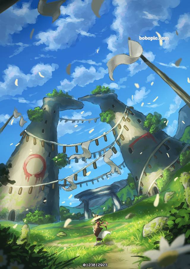 一张原创插图,云,空,风景,概念艺术,自然,奇幻绘画图片