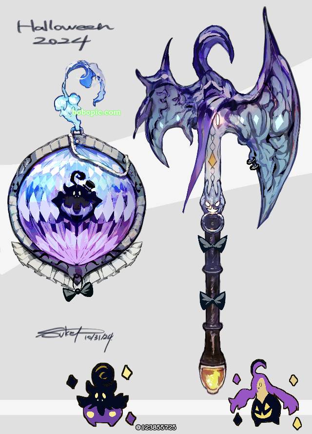 Pumpkaboo, Gourgeist, 万圣节, 万圣节插画, Ghost Type, 精灵宝可梦, 口袋妖怪