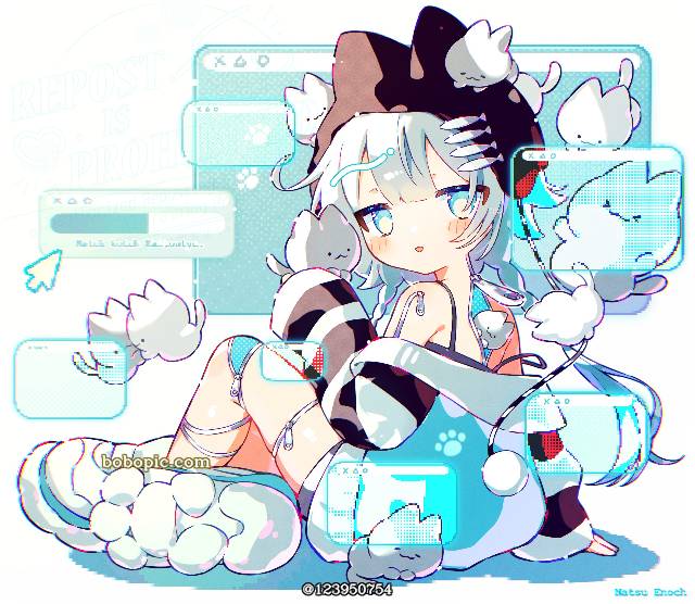aqua,cat,小女孩,水色,猫图片