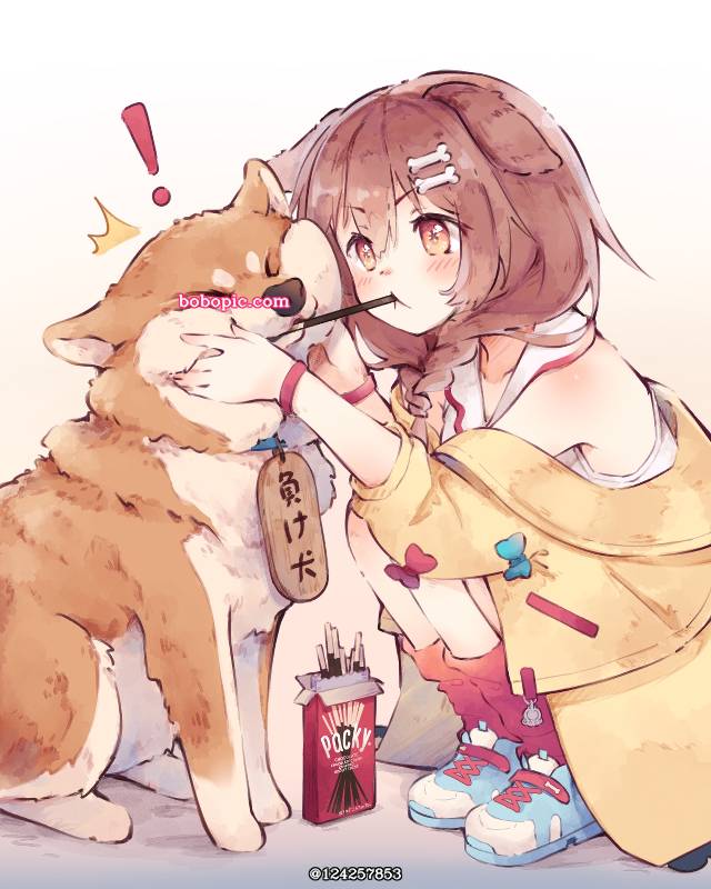 一张兽耳,戌神沁音,虚拟YouTuber,柴犬,犬耳,虚拟主播,百奇日,Hololive绘画图片
