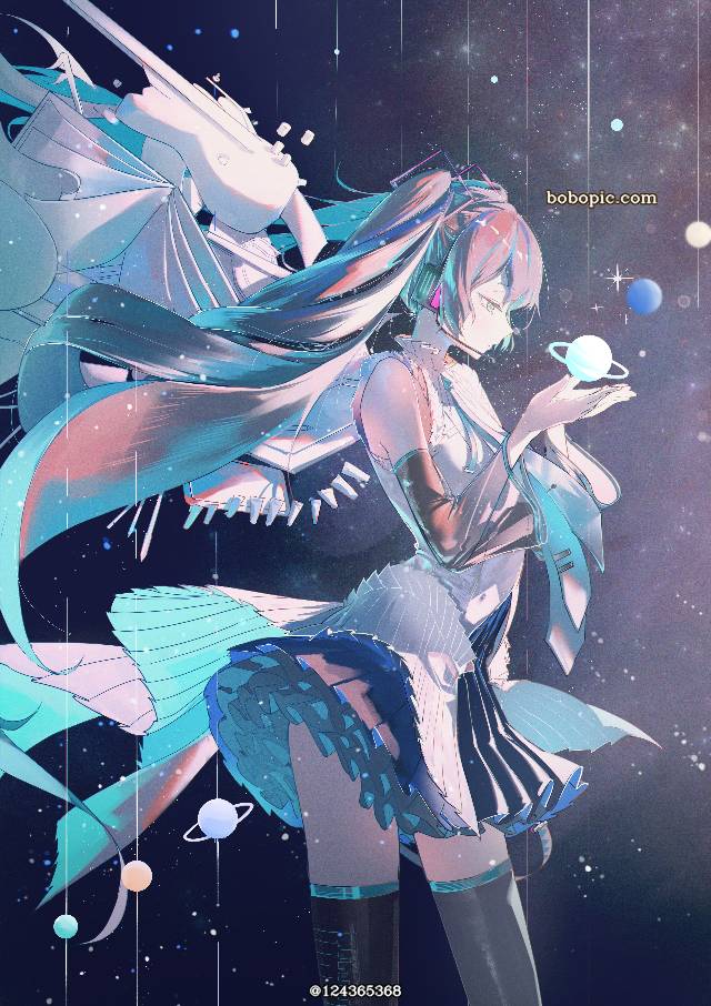 Miku,VOCALOID,初音未来,宇宙,小女孩图片