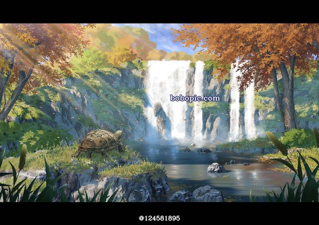 一张风景,红叶,亚特,秋天绘画图片