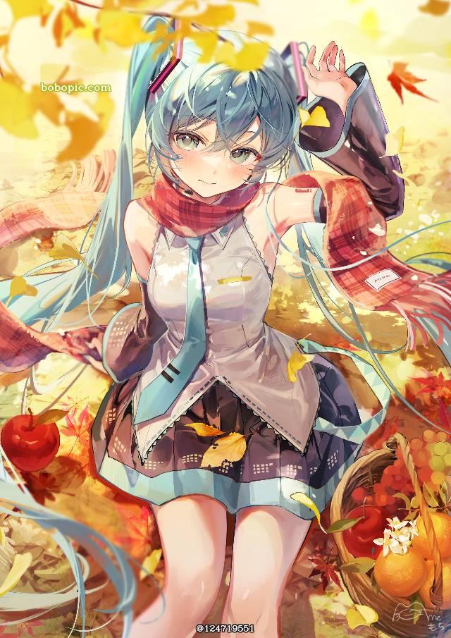 VOCALOID,autumn,初音未来,围巾,秋天图片