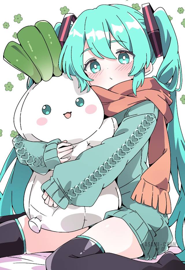 一张,初音未来,miku,女孩,可爱,双马尾绘画图片