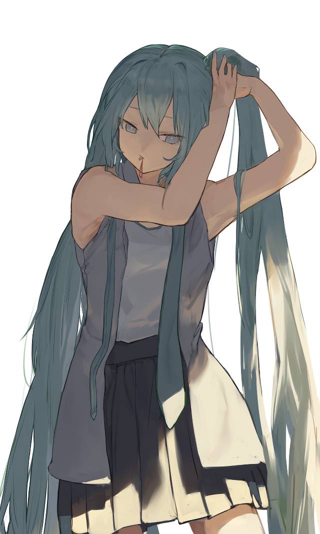 一张Vocaloid,初音未来绘画图片