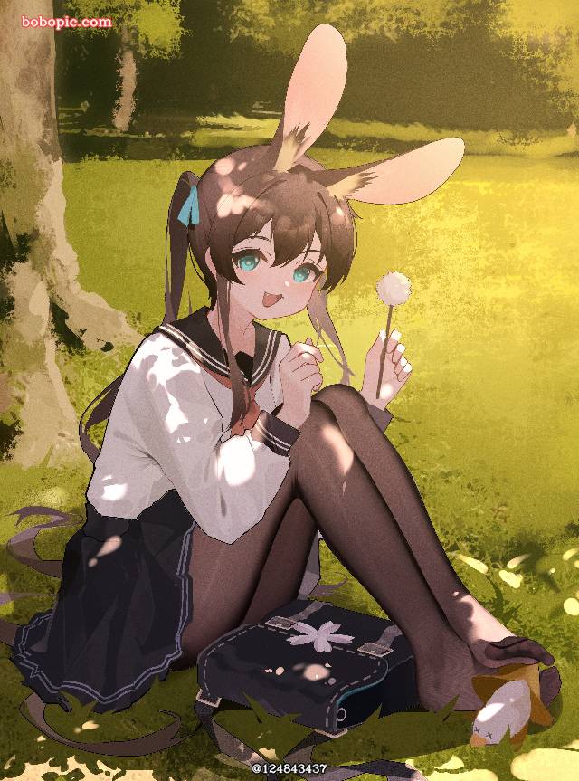 一张明日方舟,小女孩,少女,阿米娅,黑丝袜绘画图片